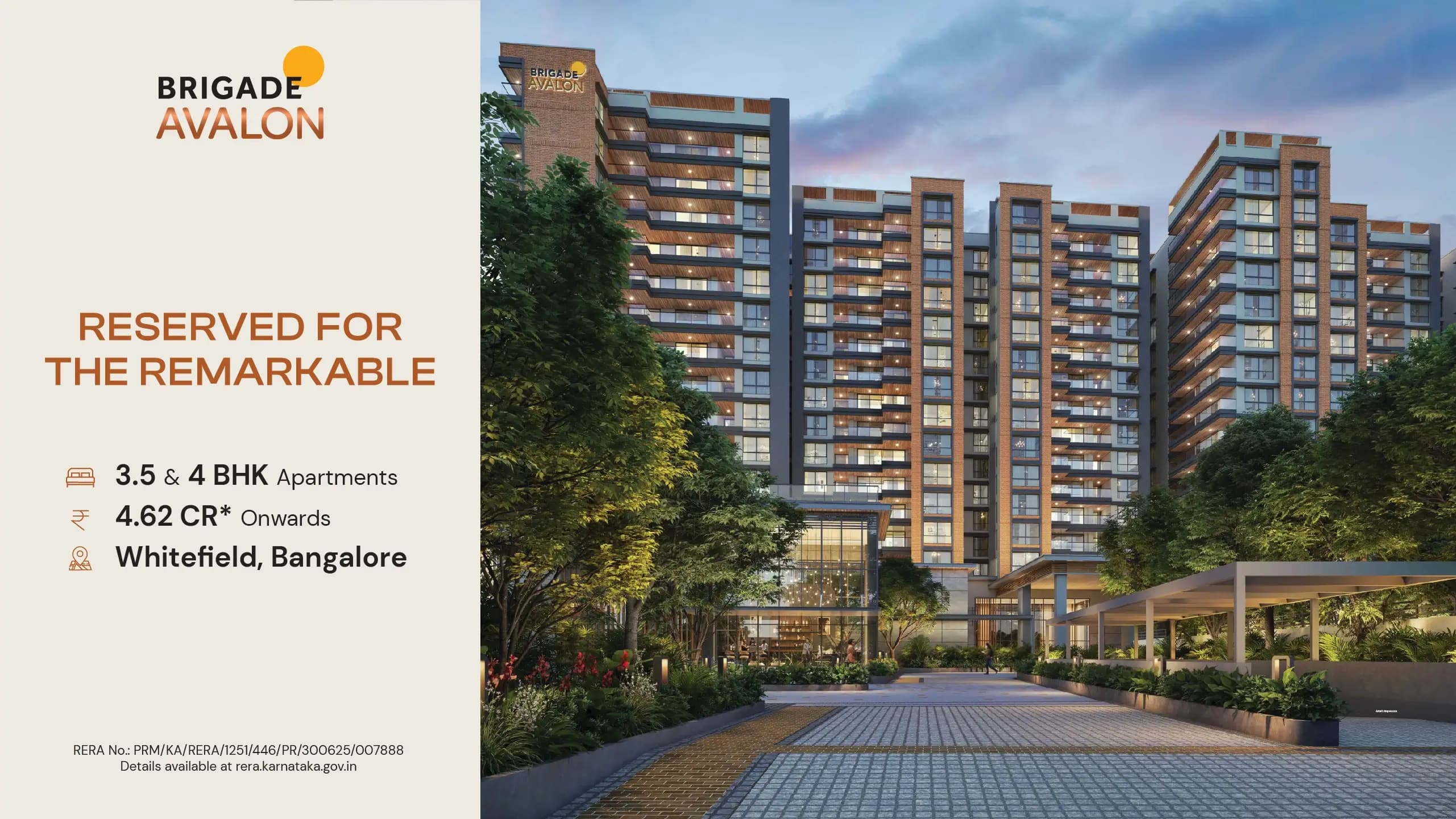 Brigade Avalon luxury apartments in Whitefield, Bangalore Bangalore with price and floor plan