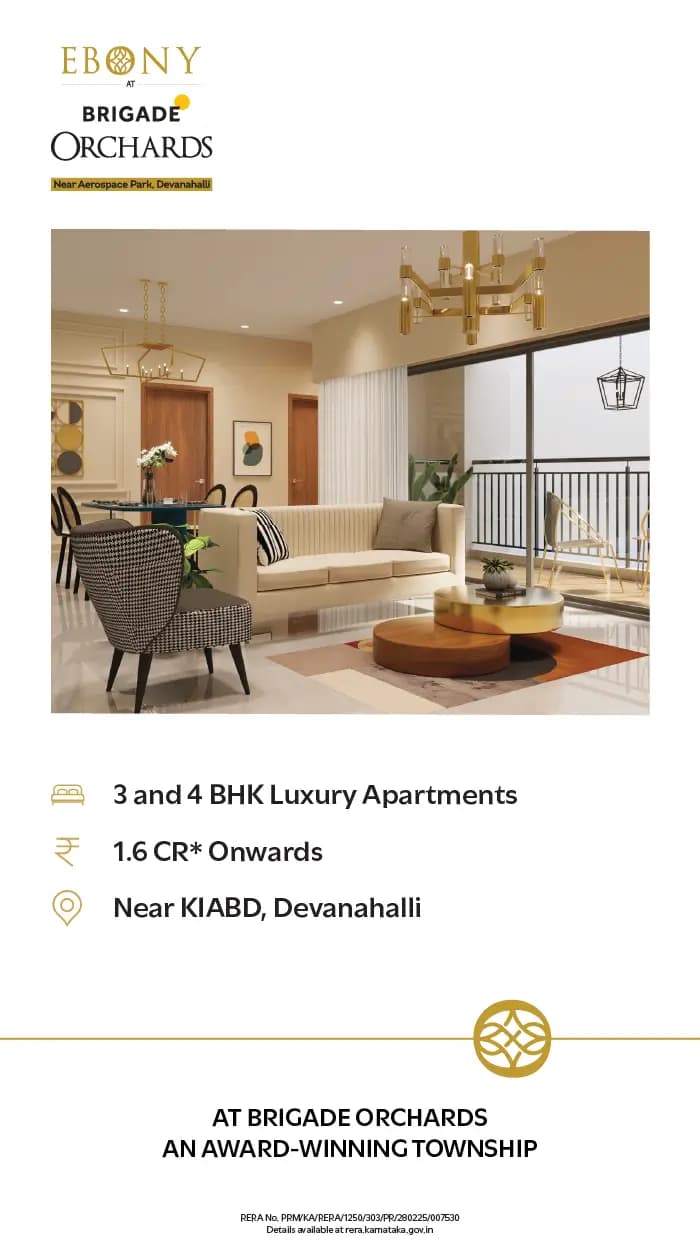 Brigade Ebony premium residential project in Near KIABD, Devanahalli Bangalore