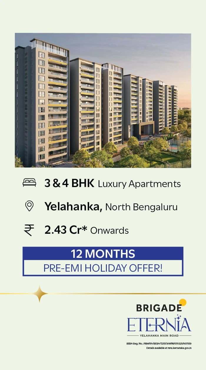 Brigade Eternia premium residential project in Yelahanka, North Bengaluru Bangalore