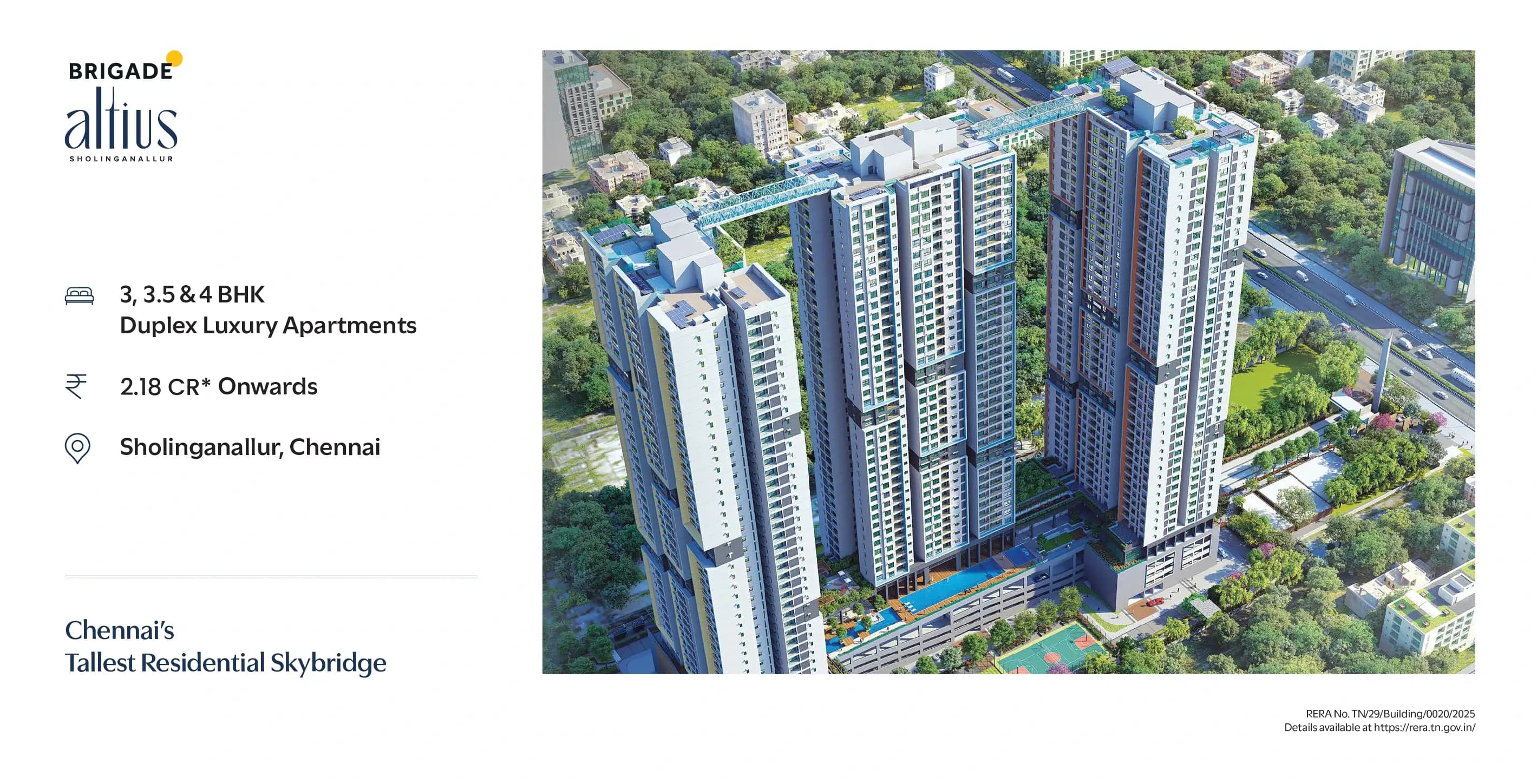 Brigade Altius luxury apartments in Sholinganallur, Chennai Bangalore with price and floor plan