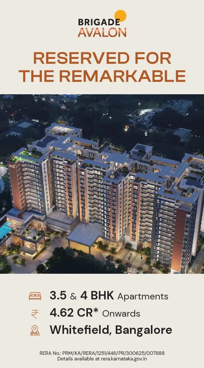 Brigade Avalon premium residential project in Whitefield, Bangalore Bangalore
