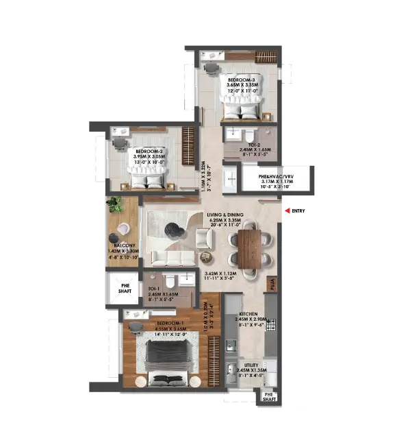 3bhk plan 1