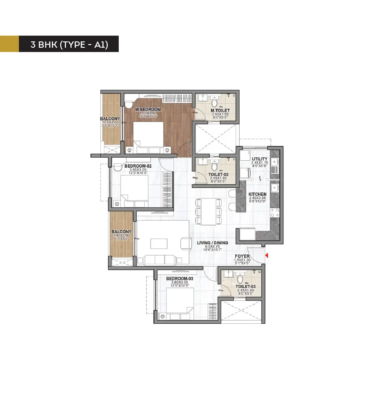 3bhk plan 2